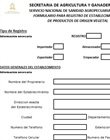 Formulario para Registro de Establecimientos de Productos de Origen Vegetal
